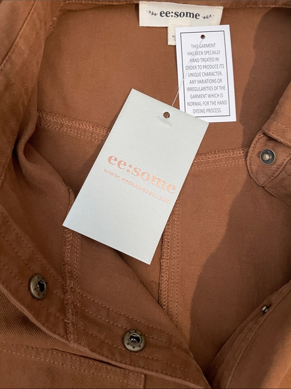 Sleeveless Lightweight Denim Romper in Chocolate Brown - Picture 5 of 5
